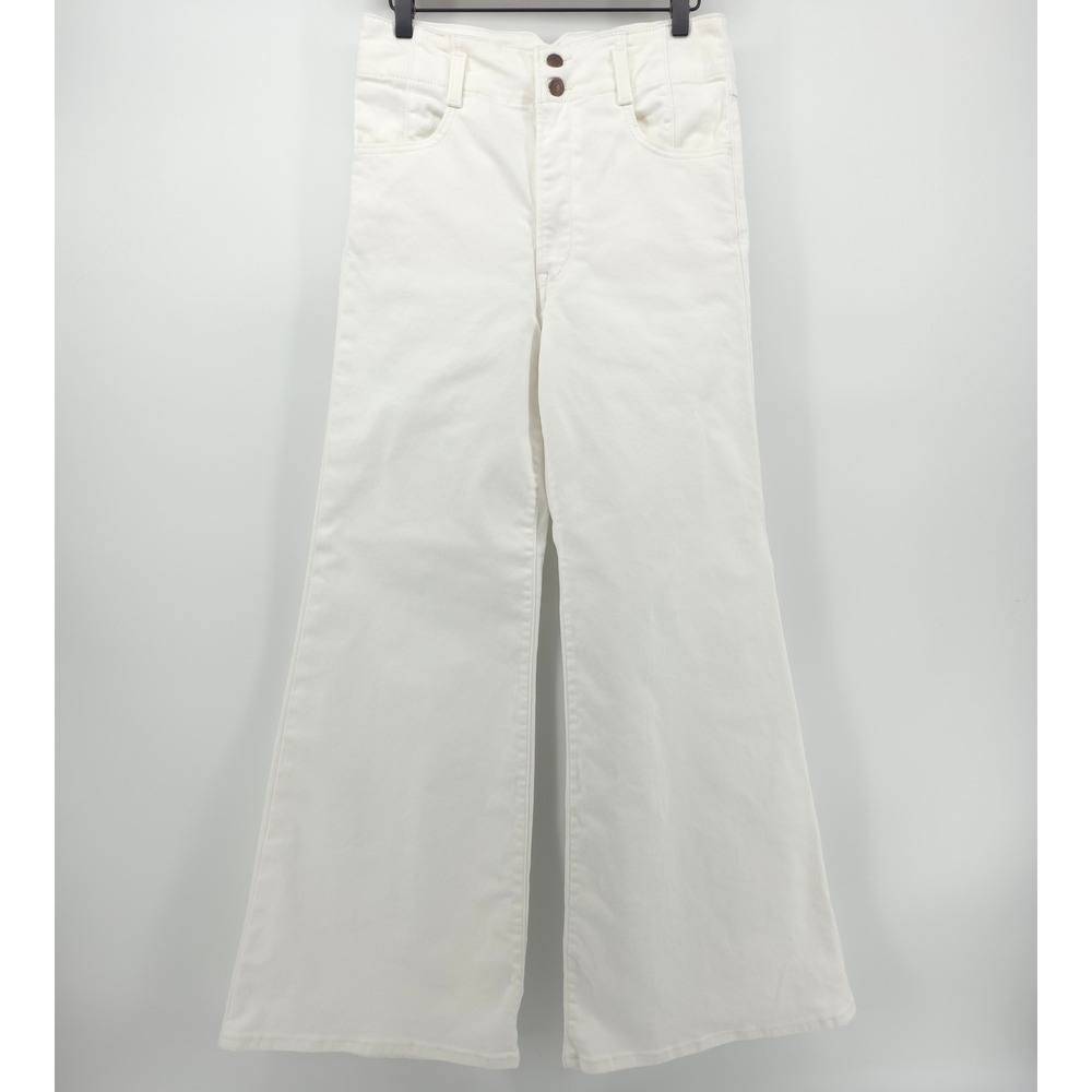 Levis Ribcage Bell Womens Jeans 29 White High Rise Flare Denim A0010-0003